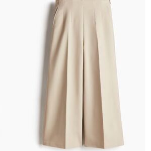 H&M Light Beige Culottes With Waist Darts-size 14